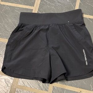 Abercrombie & Fitch Black Women’s Athletic Shorts with High Waistband